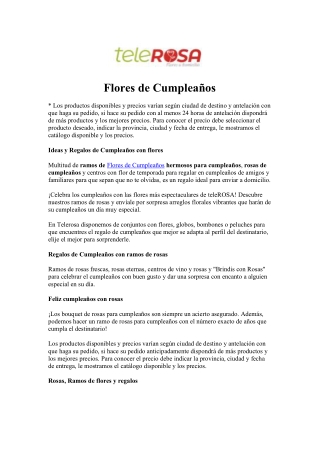 flores de cumplea os