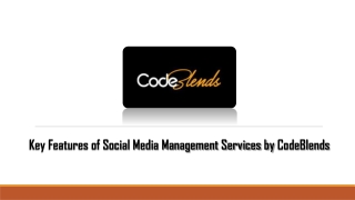 Key Features of Social Media Management Services by CodeBlends