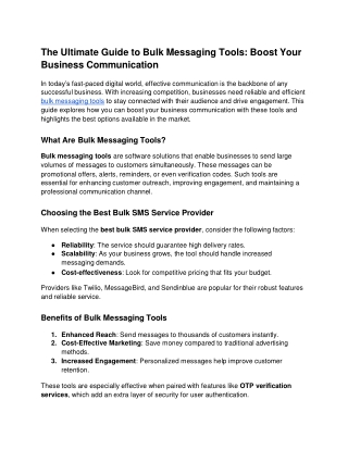 The Ultimate Guide to Bulk Messaging Tools_ Boost Your Business Communication