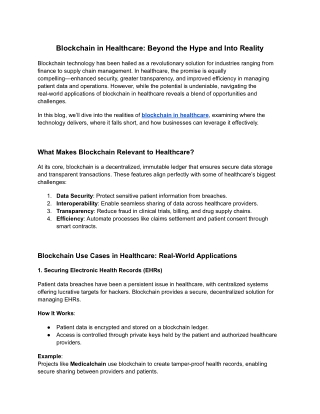 blockchain in healthcare beyond the hype and into