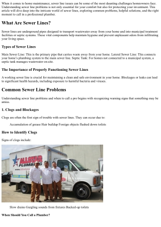 when it comes to home maintenance sewer line