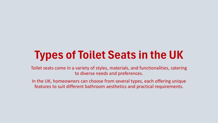 types of toilet seats in the uk