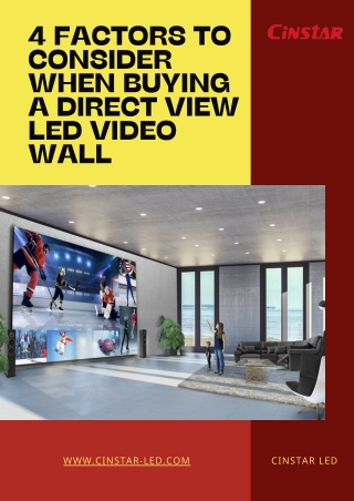4 Factors to Consider When Buying a Direct View LED Video Wall