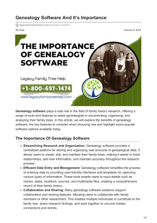 legacyfamilytreehelp.com-Genealogy Software And Its Importance
