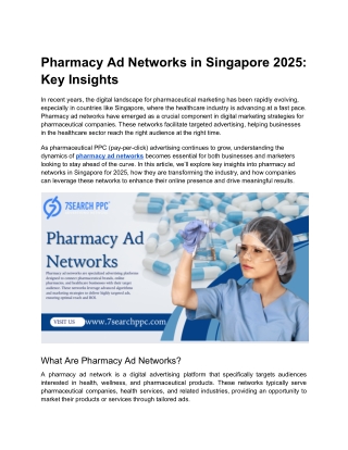 Pharmacy Ad Networks in Singapore 2025_ Key Insights