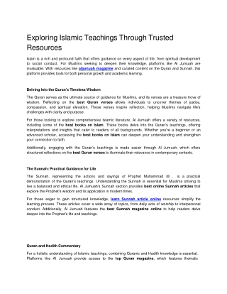 exploring islamic teachings through trusted