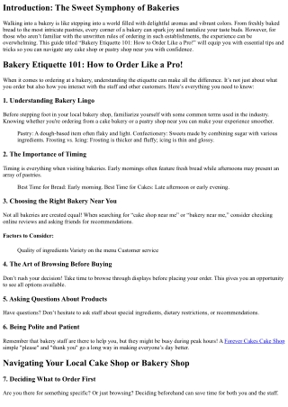 introduction the sweet symphony of bakeries