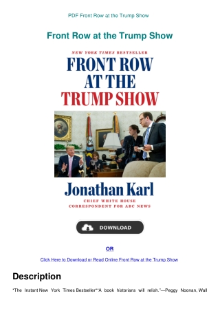 PDF Front Row at the Trump Show