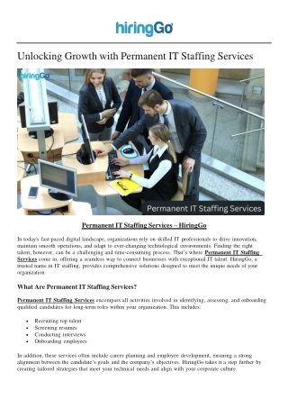 Permanent IT Staffing Services - HiringGo