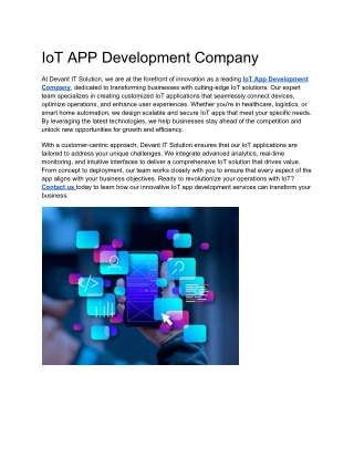 IoT APP Development Company