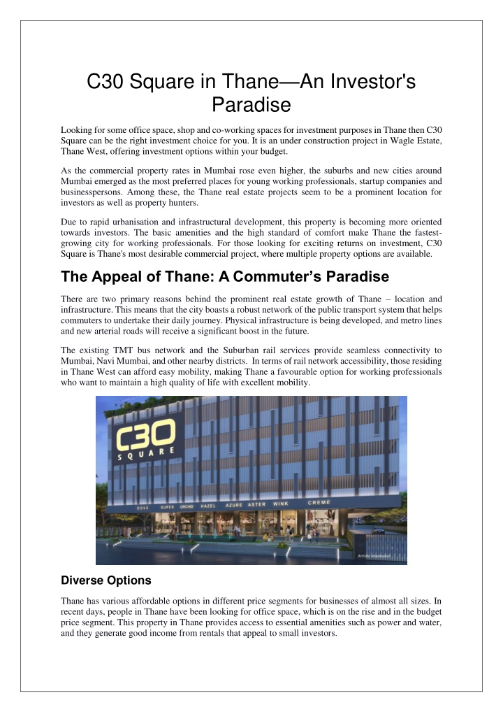 c30 square in thane an investor s paradise