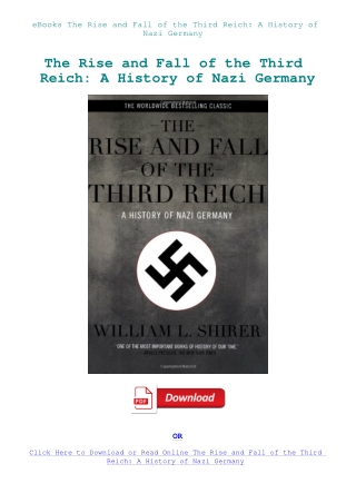 eBooks The Rise and Fall of the Third Reich A History of Nazi Germany