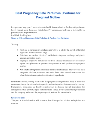 Best Pregnancy Safe Perfumes _ Perfume for Pregnant Mother