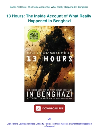 Books 13 Hours The Inside Account of What Really Happened In Benghazi