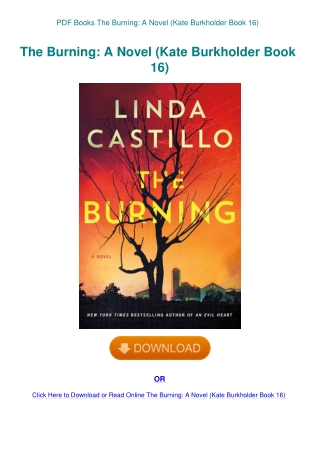 PDF Books The Burning A Novel (Kate Burkholder Book 16)