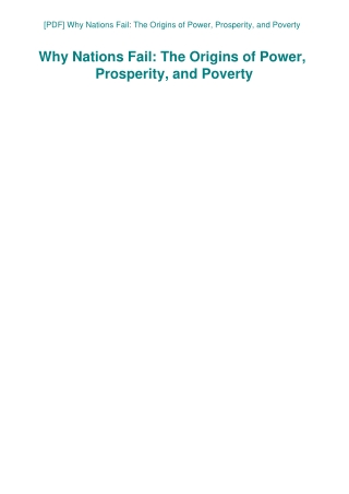 [PDF] Why Nations Fail The Origins of Power  Prosperity  and Poverty