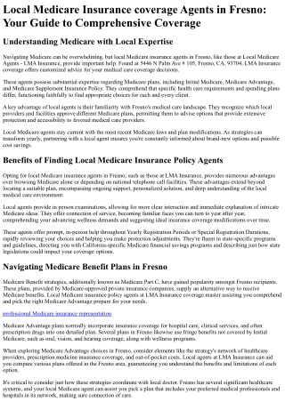 local medicare insurance coverage agents