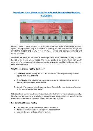 transform your home with durable and sustainable