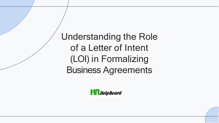 understanding the role of a letter of intent