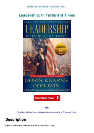 eBooks Leadership In Turbulent Times