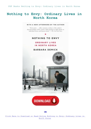 PDF Books Nothing to Envy Ordinary Lives in North Korea