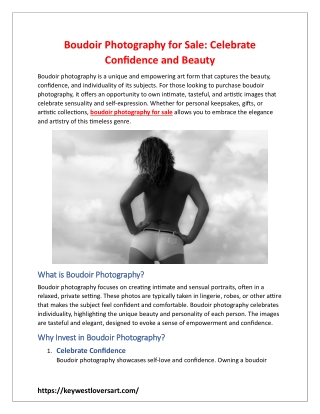 Boudoir Photography for Sale: Celebrate Confidence and Beauty