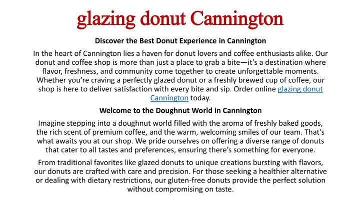 glazing donut cannington