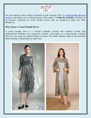 Casual metallic dress women