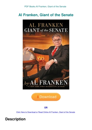 PDF Books Al Franken  Giant of the Senate