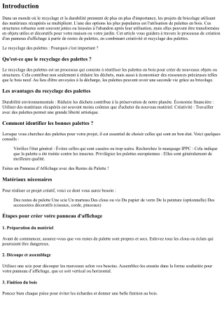 “Faites un Panneau d’Affichage avec des Restes de Palette !”