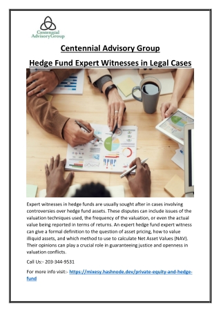 Hedge Fund Expert Witness Trusted Financial Expertise