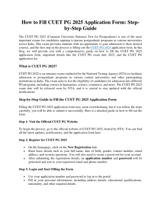 how to fill cuet pg 2025 application form step