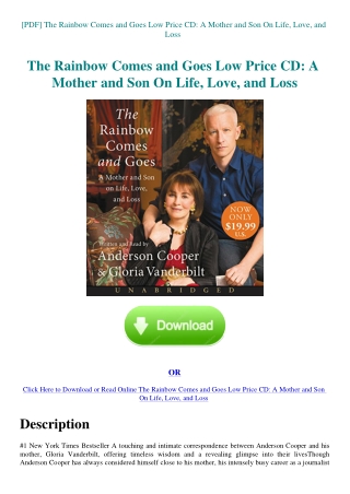 [PDF] The Rainbow Comes and Goes Low Price CD A Mother and Son On Life  Love  and Loss