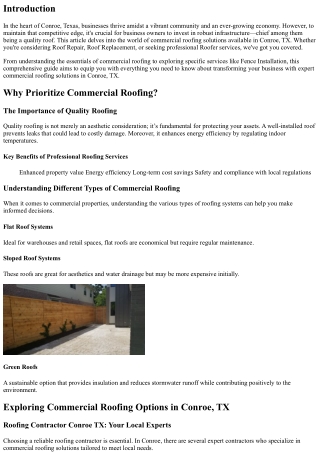 Transform Your Business with Expert Commercial Roofing Solutions in Conroe, TX