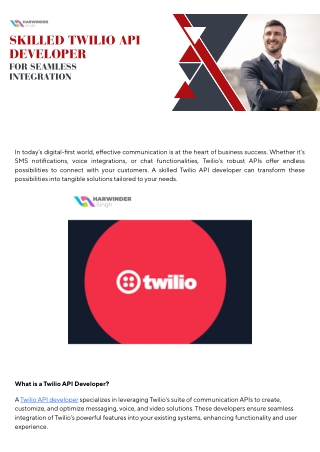 Skilled Twilio Api Developer For Seamless Integration