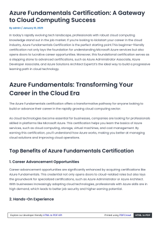 Azure Fundamentals: Cloud Journey Starts