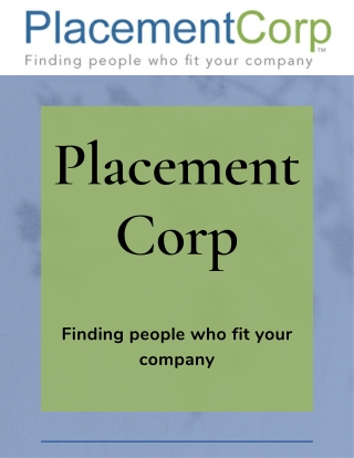 Academic Healthcare Staffing Solutions - Placement Corp