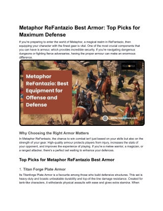 Metaphor ReFantazio Best Armor Top Picks for Maximum Defense