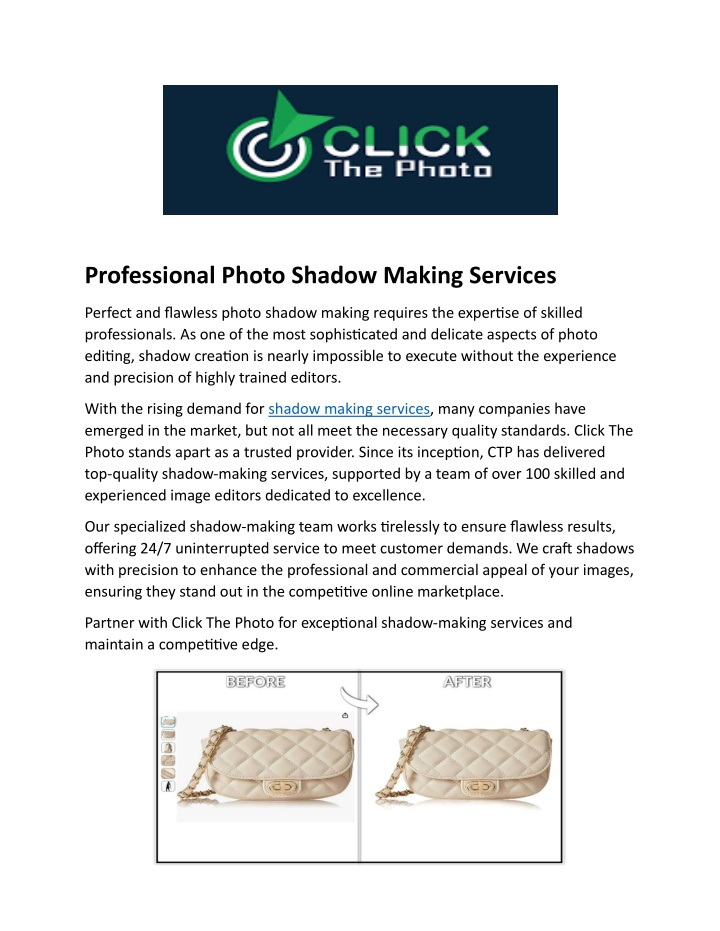 professional photo shadow making services