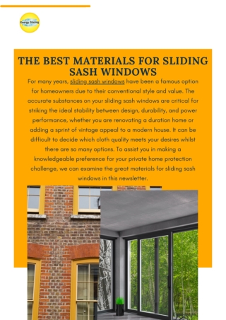 The Best Materials for Sliding Sash Windows