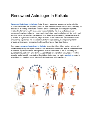 Renowned Astrologer In Kolkata