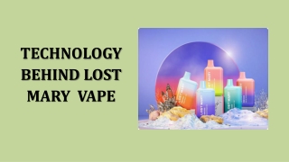 TECHNOLOGY BEHIND LOST MARY  VAPE