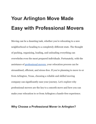 your arlington move made