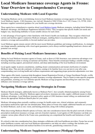 local medicare insurance coverage agents