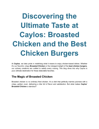 Try the Authentic Broaster Experience