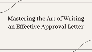 How to Write a Approval Letter