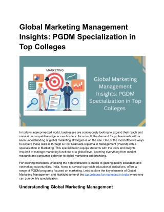 Global Marketing Management Insights_ PGDM Specialization in Top Colleges