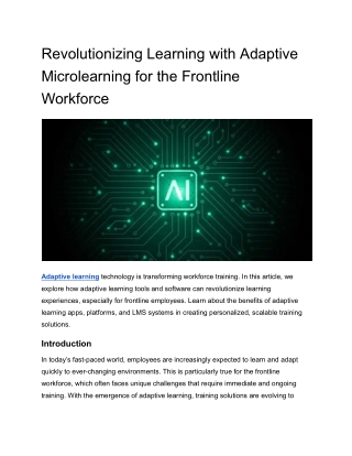 revolutionizing learning with adaptive