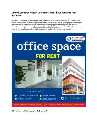 Office Space For Rent in Dehradun_ Prime Locations For Your Business