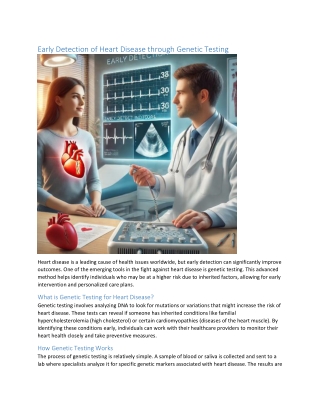 early detection of heart disease through genetic